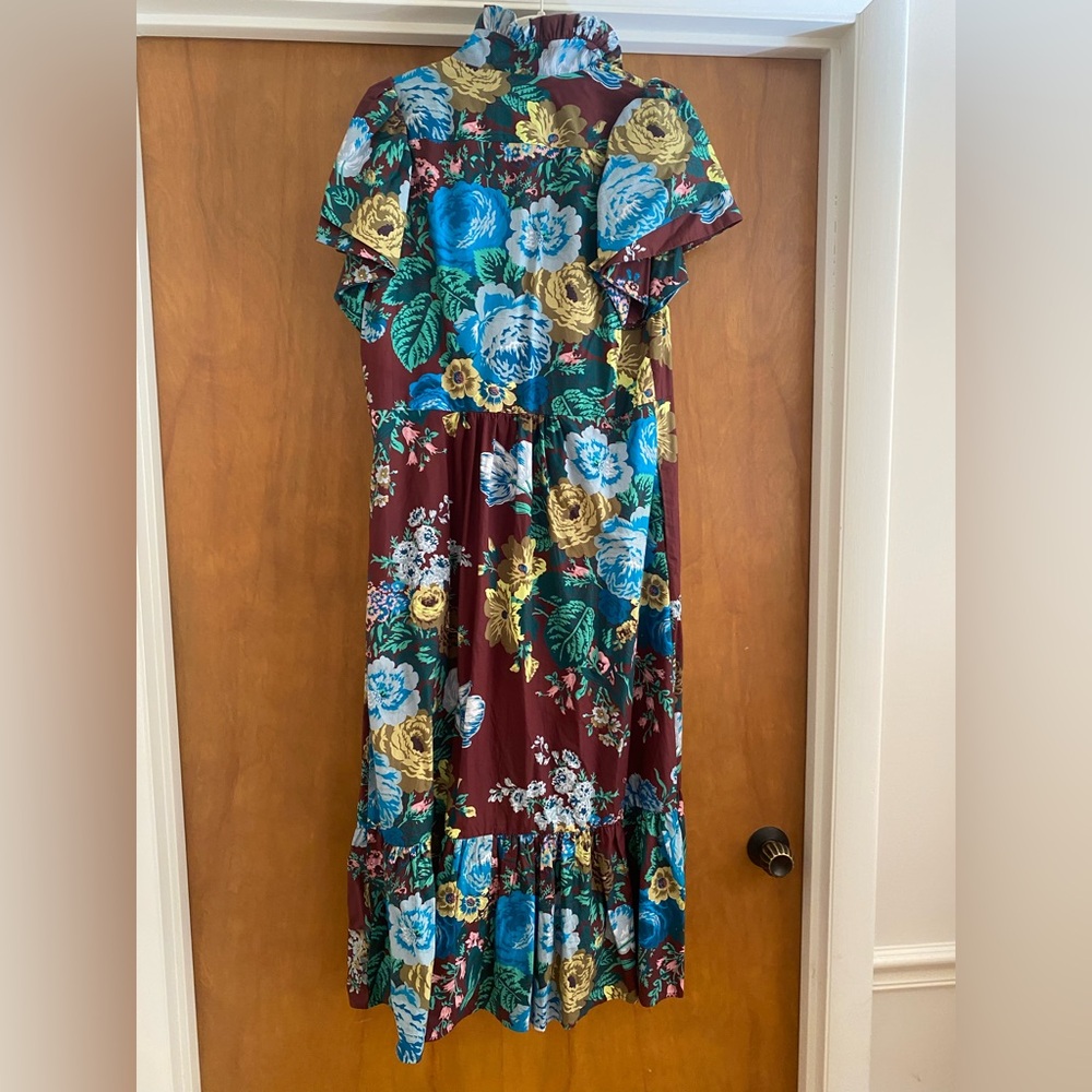 Tuckernuck Oxblood Verdant Floral Alice Dress medium - Picture 7 of 8